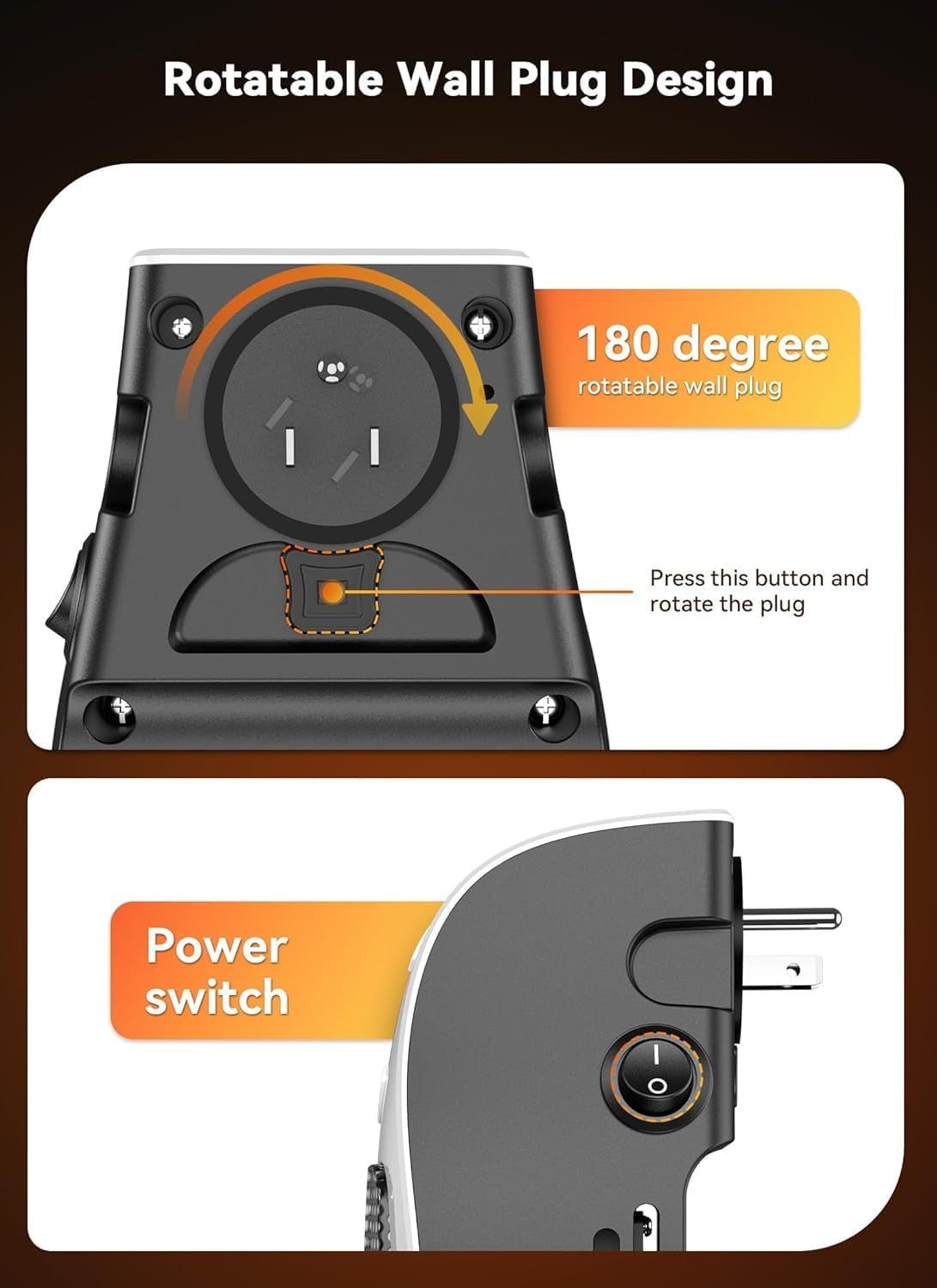 Wall Plug in Heater 450W, Portable Outlet Heater with Remote, Clear LED Display, Small Wall Heaters for Indoor Use with Adjustable Thermostat and 12H Timer for Bathroom Room Office