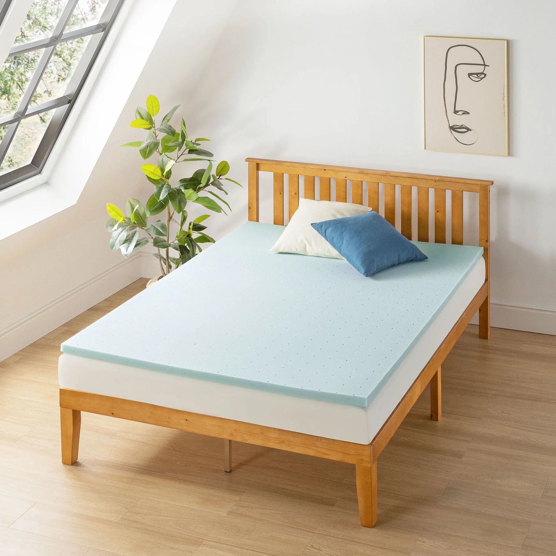 1.5" Cooling Gel Ventilated Memory Foam Mattress Topper, Twin-Xl