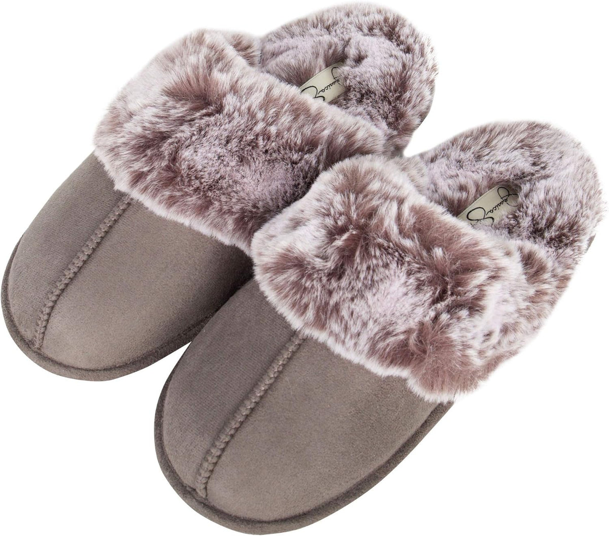 Womens Comfy Faux Fur House Slipper Scuff Memory Foam Slip on Anti-Skid Soleslipper