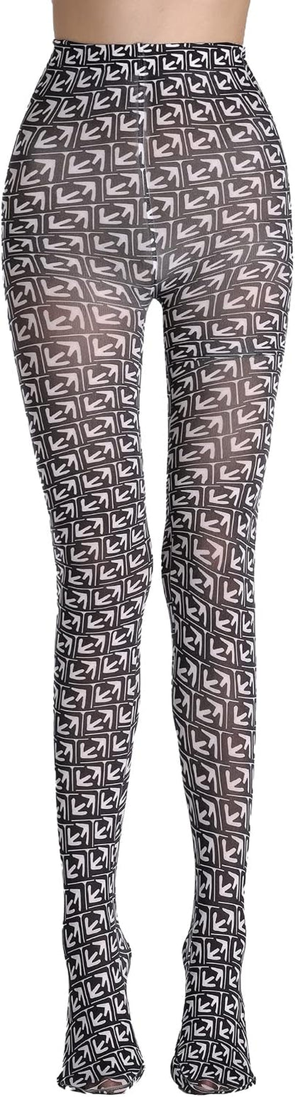Women Tights, Opaque High Waist Pantyhose, Vintage Control Top Stockings
