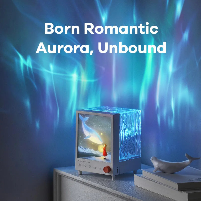 Aurora Light Projector Bluetooth Speaker Wireless Bluetooth Music Player with White Noise Colorful Ambient Light Stepless Dimmin