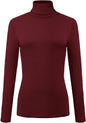 Women'S Long Sleeve Turtleneck Slim Fitted T Shirts Basic Stretch Tee Tops