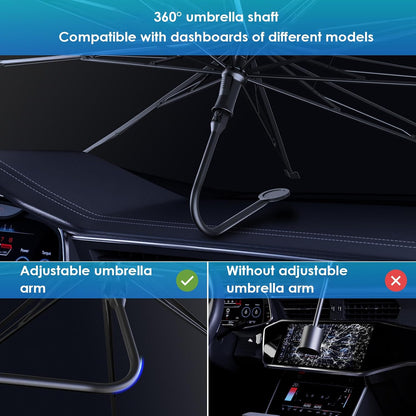 Car Windshield Sun Shade Umbrella, 2026 Upgrade Foldable Car Windshield Sun Shade Cover, 100% Sun Blocking & UV Protection Easy to Store, Fits Most Cars & Suvs (Large (55.1 * 31.1 Inch))