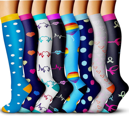 Compression Socks 15-20 Mmhg Is Best Athletic for Men & Women Running Flight Travel Nurses Pregnant