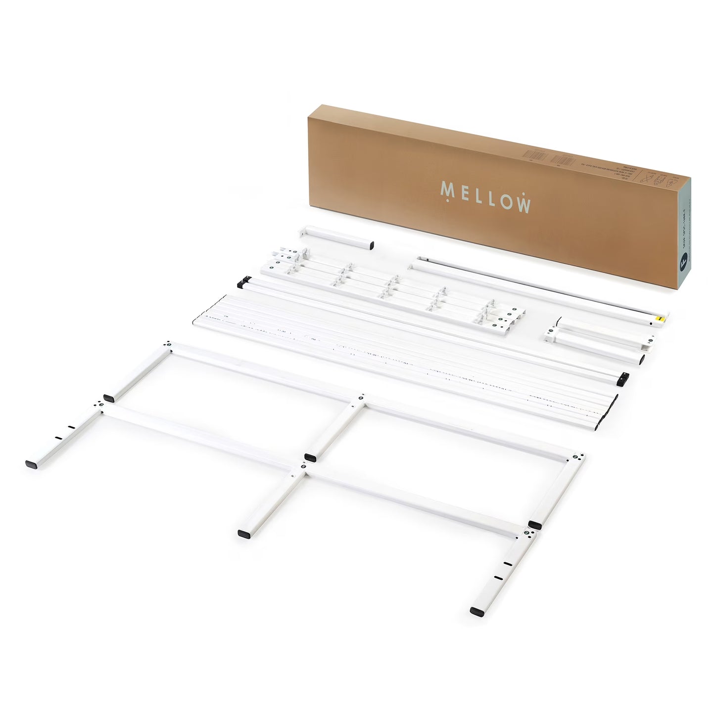 14" Metal Platform Bed Frame, Heavy-Duty Steel Slats, White, King