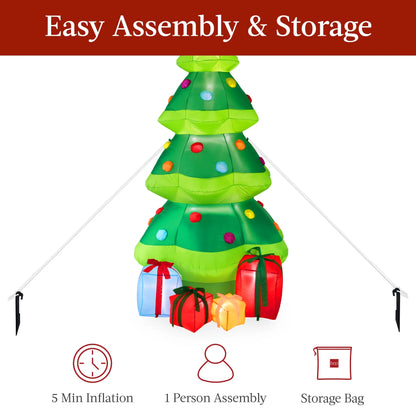 10Ft Inflatable Christmas Tree, Large Lighted Outdoor Blow up Decor W/ 10 LED Lights