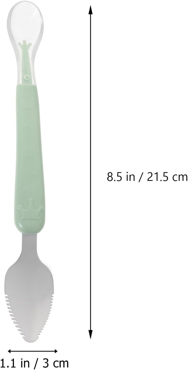 Baby Scraper Spoon, Double Head Silicone Spoon Fruit Mud Puree Scraper for Practical Baby Training Feeding Shower, Green