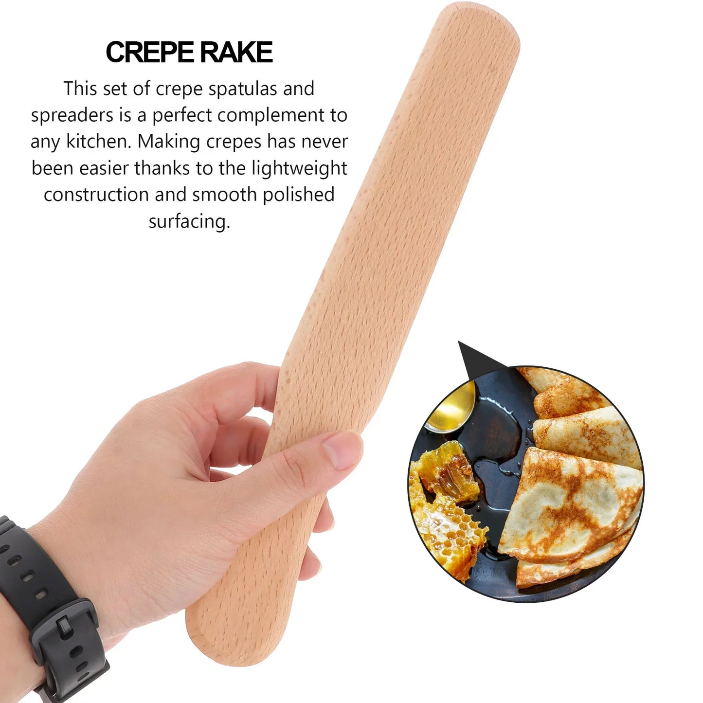 12Pcs Crepe Spreader and Spatula Set Wooden Crepe Making Tools Kitchen Utensils Kitchen Supplies Best Cooking Utensil Tools