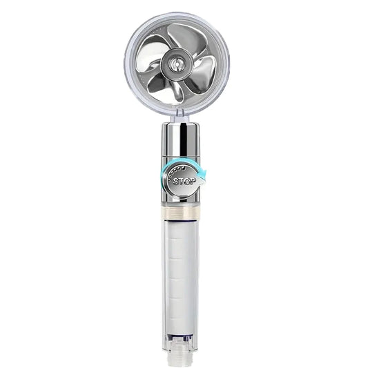 360° Rotating Turbine Fan Handheld Shower Head High Pressure Water Saving Spray Shower Filter Bathroom Accessories