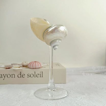 Originality Conch Wine Glass Goblet Handmade Banquet Natural Metal Glass Polishing Decoration Ornament Gift for Bar