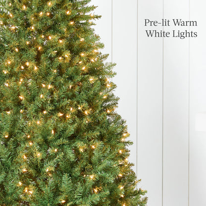 4.5Ft Pre-Lit Hinged Douglas Full Fir Artificial Christmas Tree Holiday Decoration W/ 200 Lights