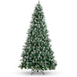 6Ft Pre-Decorated Holiday Christmas Pine Tree W/1,000 Branch Tips, Partially Flocked, Base Green