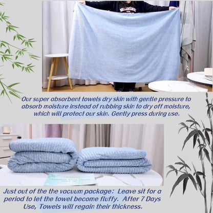 Bath Towel, Large Bathroom Towels 35X63 In, Super Absorbent Quick Drying Towels for Bathroom, Beach, Gym, Pool, 2 Count Navy Blue