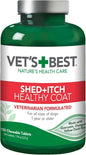 Healthy Coat Shed & Itch Relief for Dogs, Relieve Dogs Skin Irritation and Shedding Due to Seasonal Allergies or Dermatitis, 150 Chewable Tablets