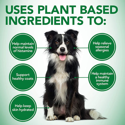 Healthy Coat Shed & Itch Relief for Dogs, Relieve Dogs Skin Irritation and Shedding Due to Seasonal Allergies or Dermatitis, 150 Chewable Tablets