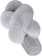 Women'S Fuzzy Cross Band Slippers, Memory Foam House Shoes with Anti-Slip Rubber Sole, Open Toe Plush Fleece Indoor Slippers for Ladies, Cozy Gifts for Women