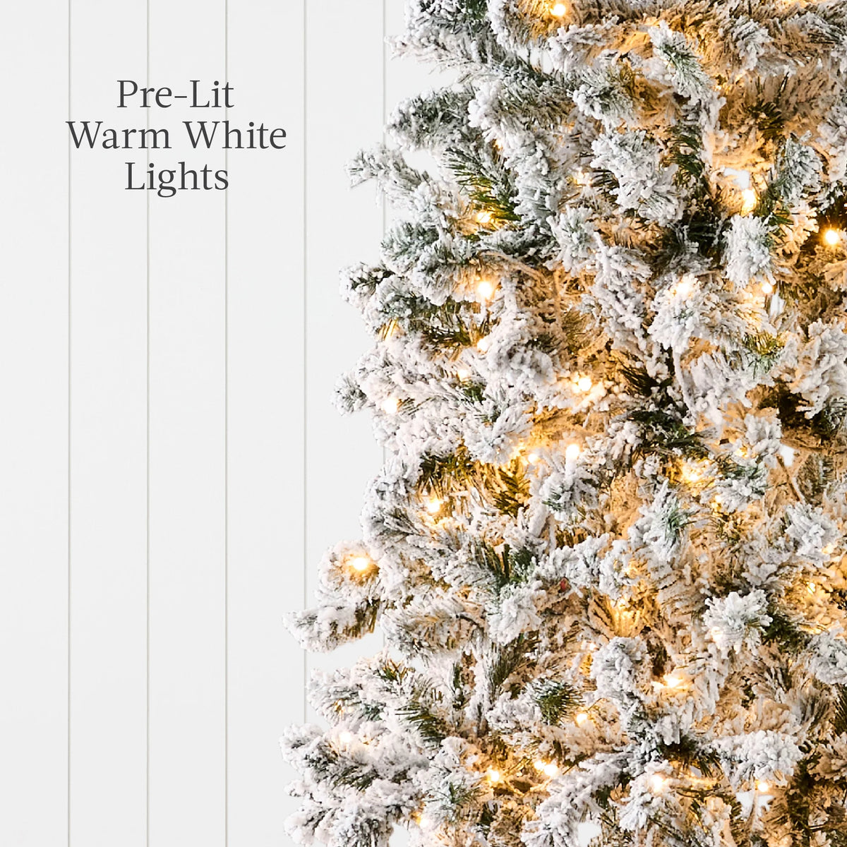 4.5Ft Pre-Lit Artificial Snow Flocked Pencil Christmas Tree Holiday Decoration W/ 150 Lights