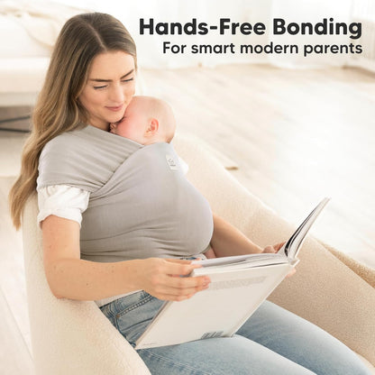 Baby Wrap Carrier - All in 1 Original Baby Carrier Newborn to Toddler Sling, Easy to Wear, Hands Free Bonding, Lightweight, Breathable Infant Wraps (Stone Gray)