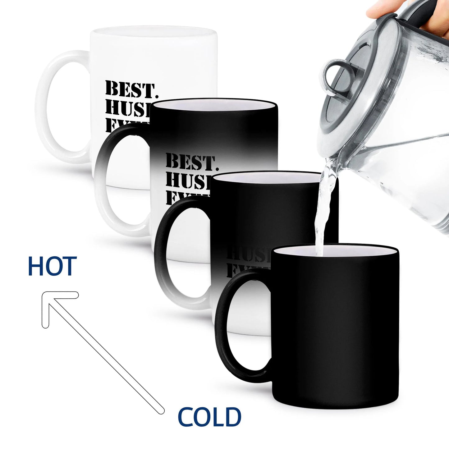 , Best Husband Ever - Romantic Love Gift for Him, Anniversary, Valentines Day, 11Oz Magic Transforming Mug