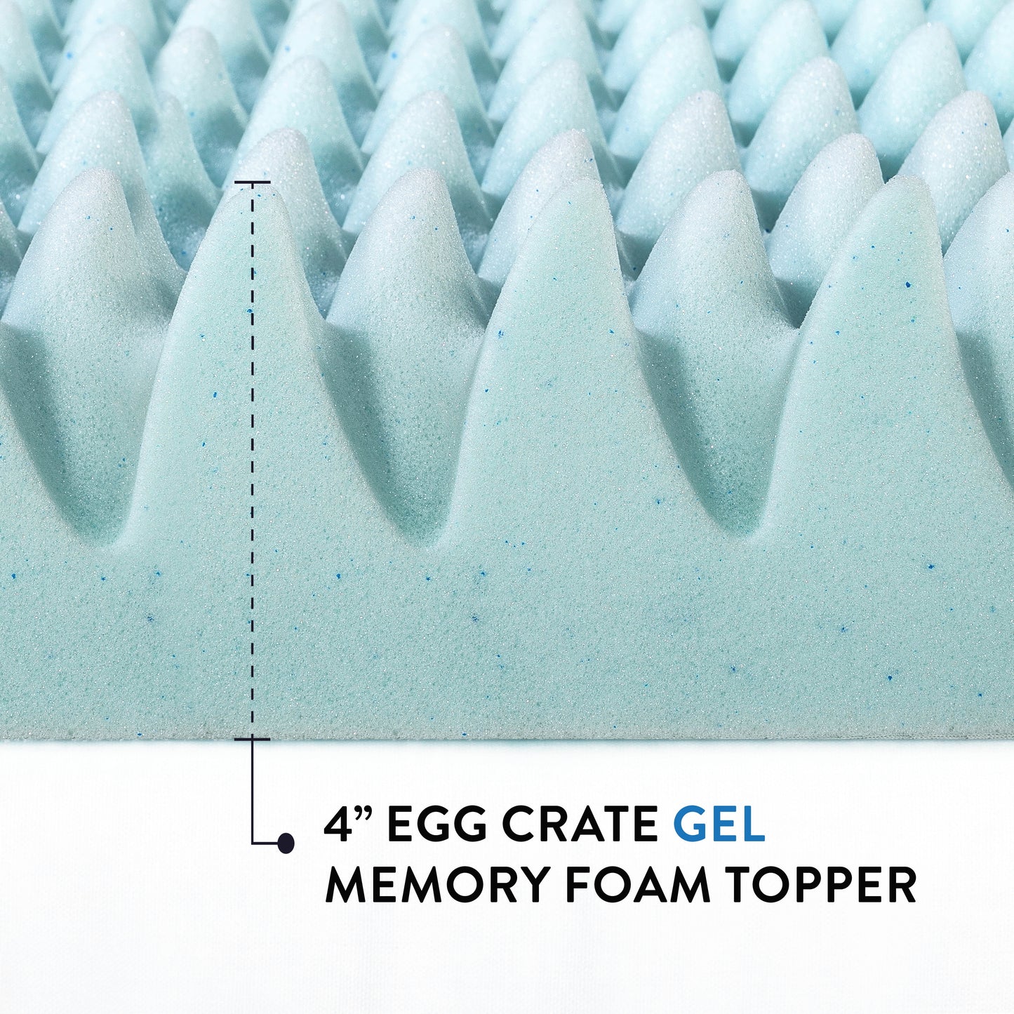 4" Cooling Gel Egg Crate Memory Foam Mattress Topper, Twin XL