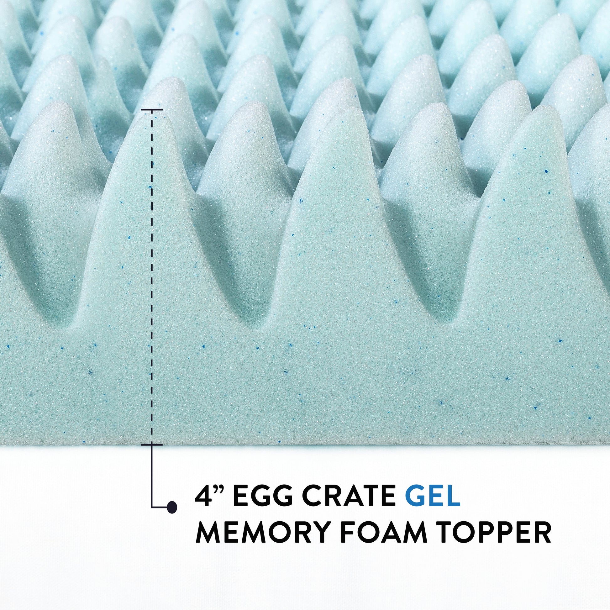 4" Cooling Gel Egg Crate Memory Foam Mattress Topper, Twin XL