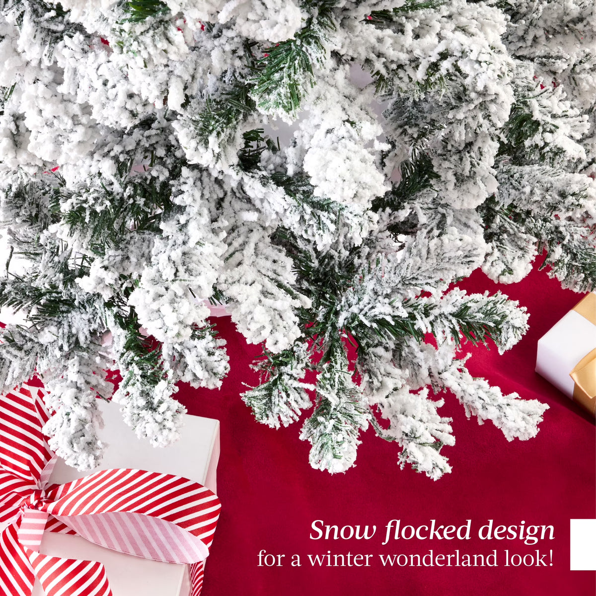 6Ft Snow Flocked Artificial Pencil Christmas Tree Holiday Decoration W/ Metal Stand