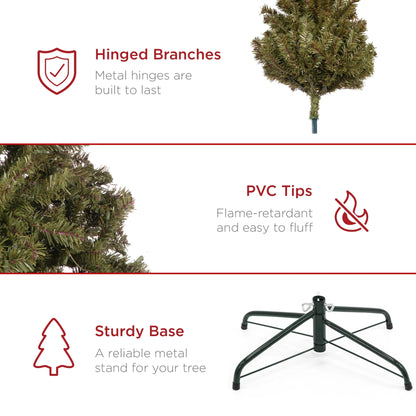 Best Choice Products Artificial Christmas Tree, 6Ft Premium Unlit Spruce Design, Dense Branches Green Spruce