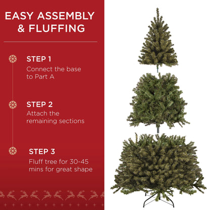 Best Choice Products Artificial Christmas Tree, 6Ft Premium Unlit Spruce Design, Dense Branches Green Spruce