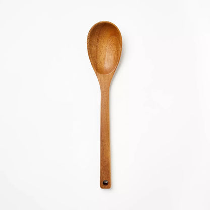 Acacia Wood Solid Spoon Brown - Figmint™: Hand Wash, 12.99" Length, 7.52" Handle, 2.7" Width, Best Material