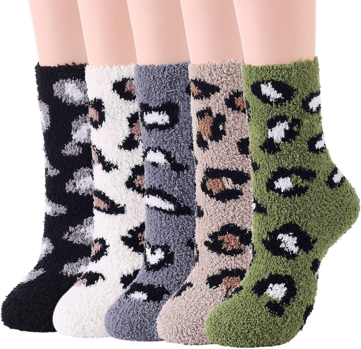 Women'S Fuzzy Slipper Socks - Warm, Fluffy, Cozy Crew Socks for Winter
