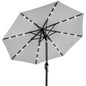 10Ft Solar LED Lighted Patio Umbrella W/ Tilt Adjustment, Uv-Resistant Fabric - Fog Gray