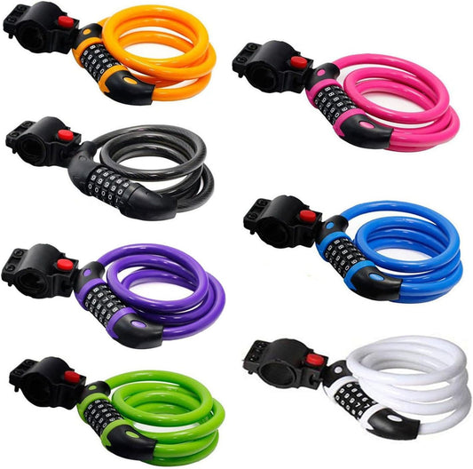 Bike Lock High Security 5 Digit Resettable Combination Coiling Cable Lock Best for Bicycle Outdoors, Orange-1
