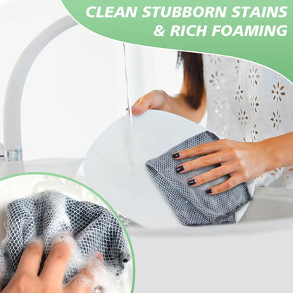 Microfiber Dish Cloths Wash Clothes for Kitchen Best Kitchen Cloths Cleaning Cloth Poly Scour Side 12"X12" (10Pack, Dark Grey)