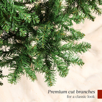 7.5Ft Hinged Douglas Full Fir Artificial Christmas Tree Holiday Decoration W/ Foldable Metal Stand