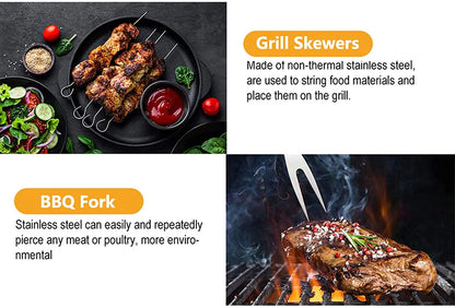 21 Pieces Complete Grill Accessories Kit, Very Best Grill Gift on Birthday Wedding - Professional BBQ Accessories Set for Outdoor Camping Grilling