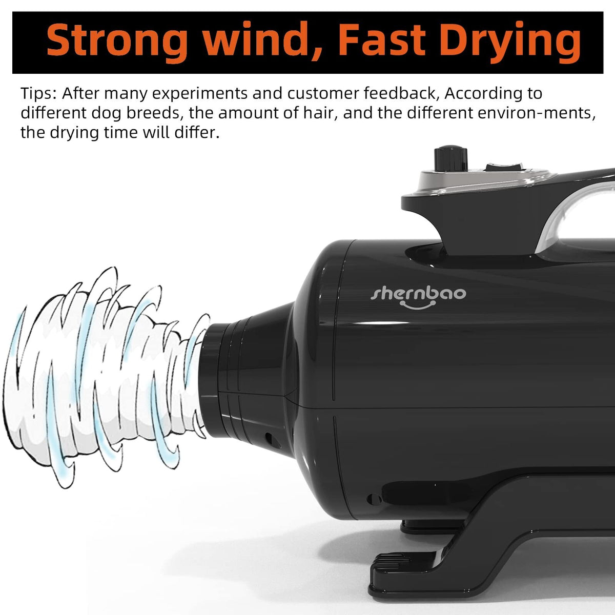Shernbao Dog Dryer High Velocity Professional Dog Pet Grooming Hair Drying Fo...