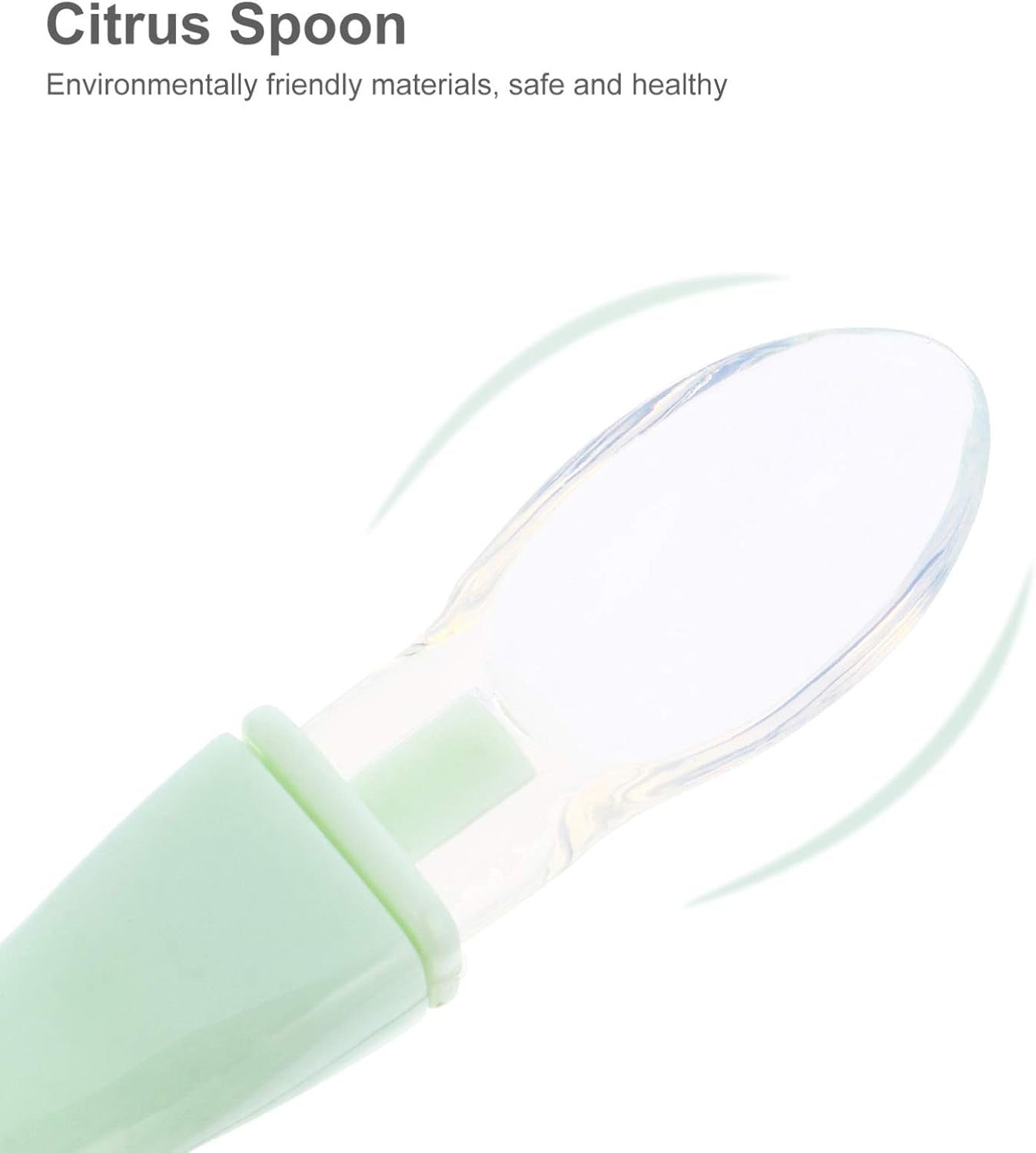 Baby Scraper Spoon, Double Head Silicone Spoon Fruit Mud Puree Scraper for Practical Baby Training Feeding Shower, Green