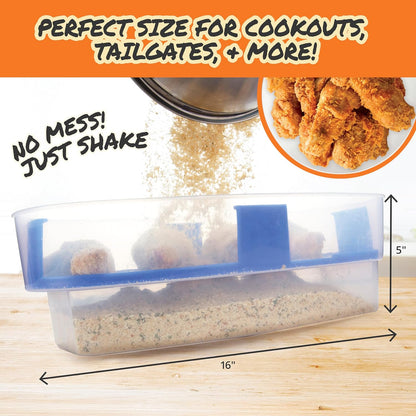 XL Original Better Breader Bowl 16" Mess-Free Breading Station for Chicken, Fish, Wings & Vegetables – Shake & Coat Batter Tray W Lid for Air Fryer Prep, Fish Fry, Tenders & Easy Cleanup