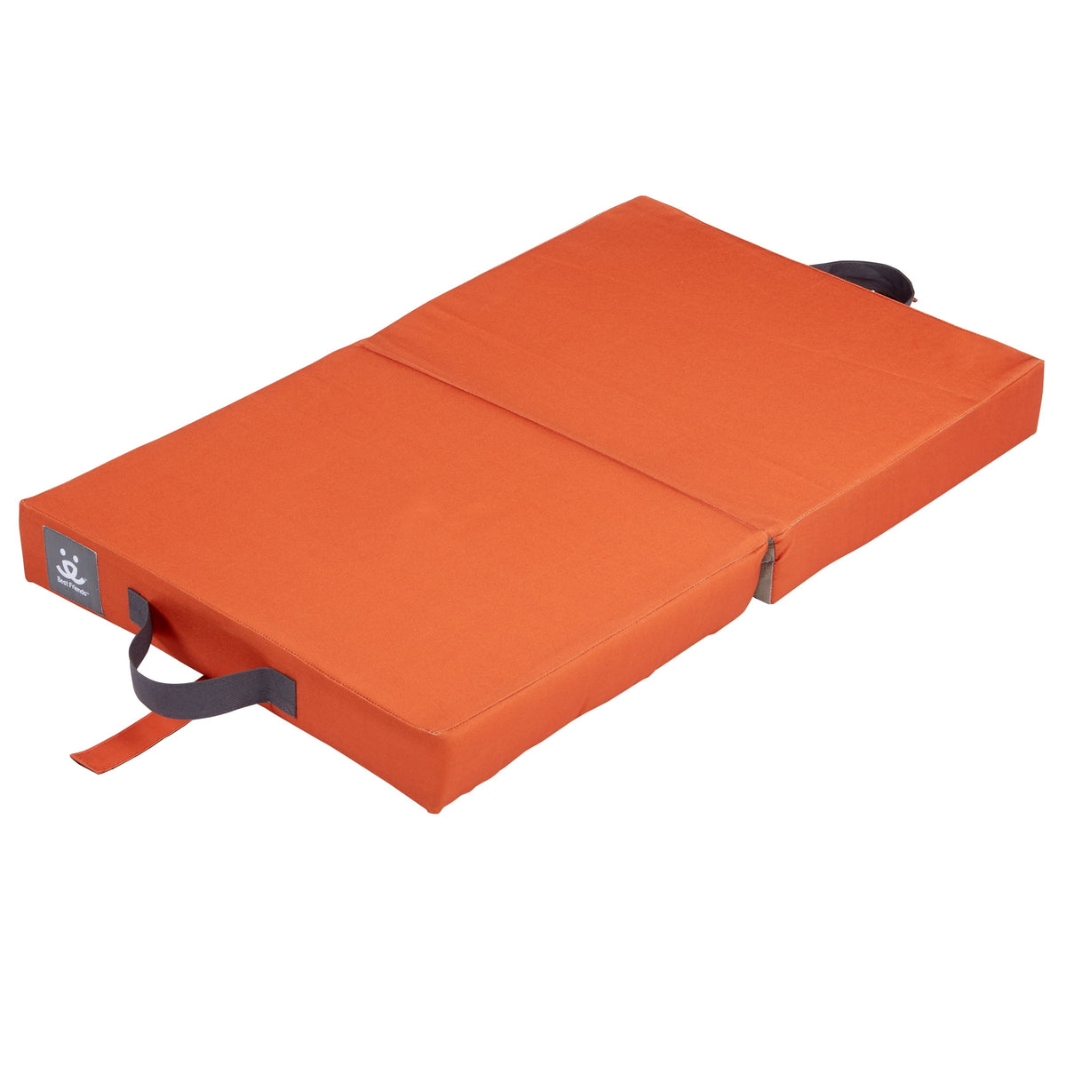 Best Friends Foldable Travel Dog Bed, Small / Medium - Gray and Orange Washable Cover with Microsuede Top and a Memory Foam Topper for Comfort