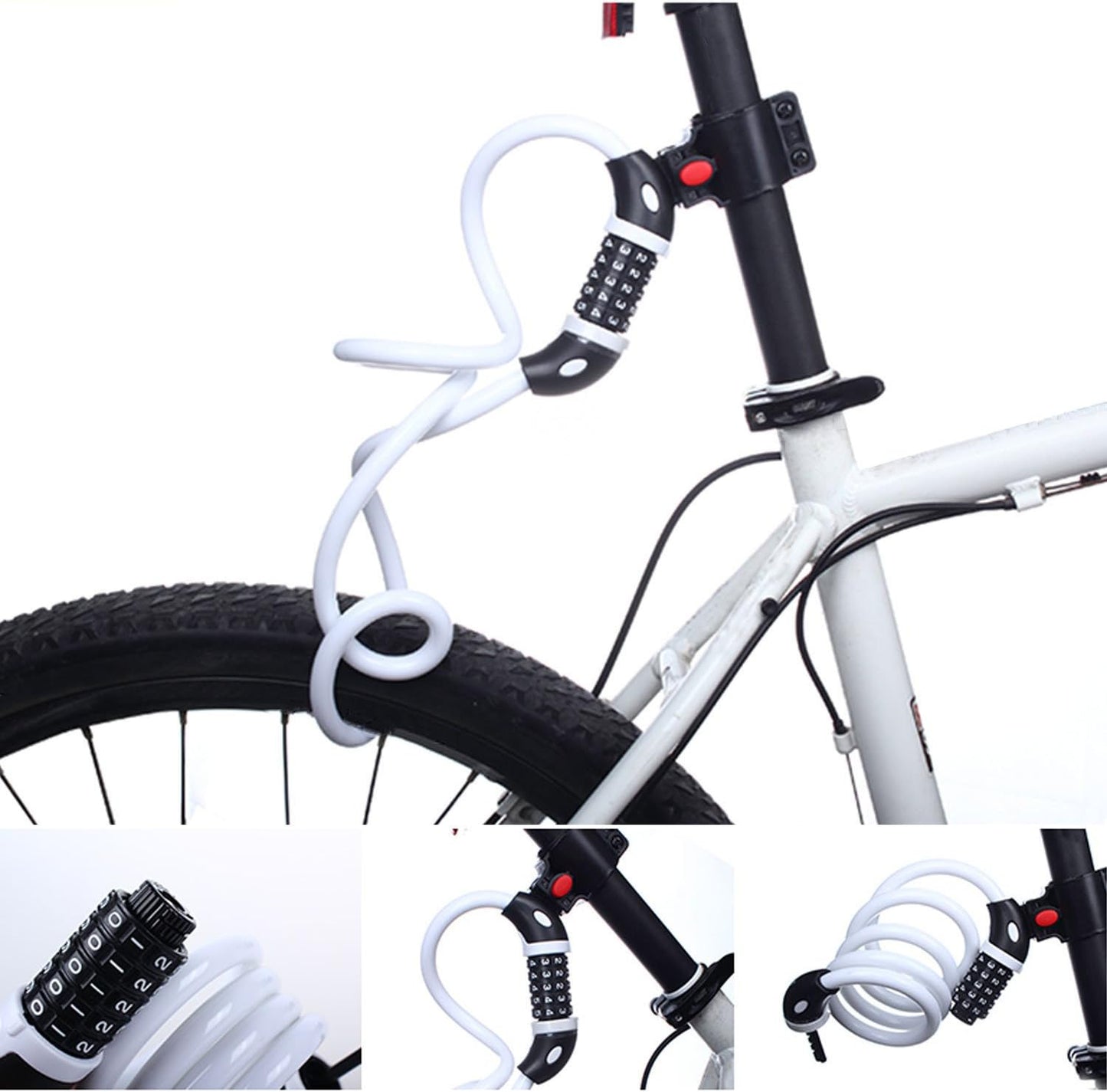 Bike Lock High Security 5 Digit Resettable Combination Coiling Cable Lock Best for Bicycle Outdoors, Orange-1