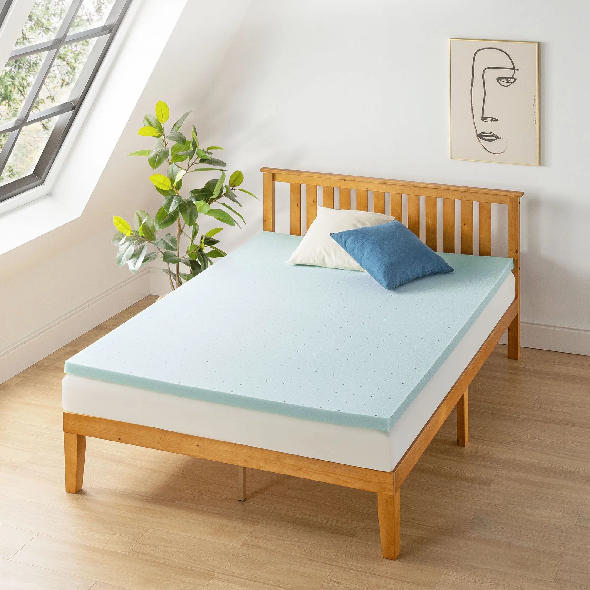 2" Cooling Gel Ventilated Memory Foam Mattress Topper, Queen