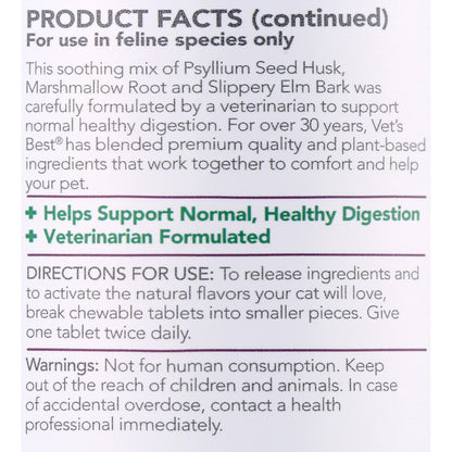 Cat Hairball Relief Digestive Aid - 60 Chewable Tablets