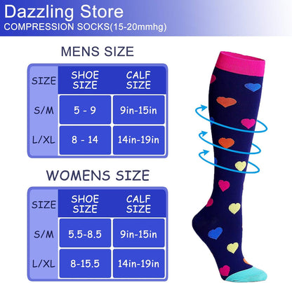Compression Socks 15-20 Mmhg Is Best Athletic for Men & Women Running Flight Travel Nurses Pregnant