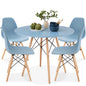 5-Piece Compact Mid-Century Modern Dining Set W/ 4 Chairs, Wooden Legs - White/Walnut