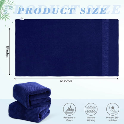 Bath Towel, Large Bathroom Towels 35X63 In, Super Absorbent Quick Drying Towels for Bathroom, Beach, Gym, Pool, 2 Count Navy Blue