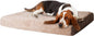 Memory Foam Dog Bed Collection– 2-Layer Orthopedic Dog Bed with Machine Washable Cover - Dog Bed for Large Dogs up to 95Lbs by  (Tan)