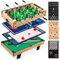11-In-1 Kids Combo Game Set W/ Ping Pong, Foosball, Air Hockey, 5 Accessory Bags - Light Wood