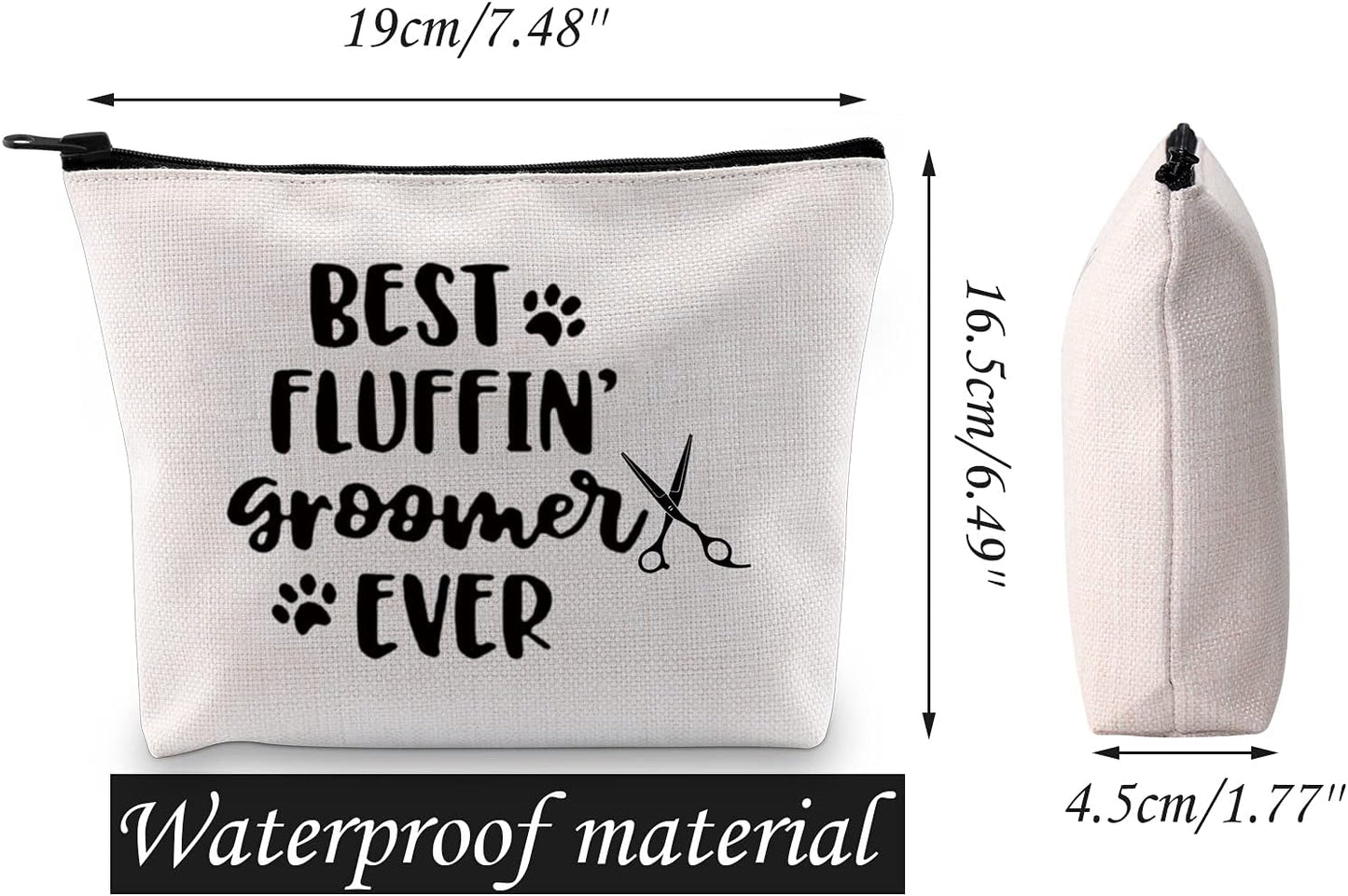 Dog Groomer Grooming Gift Best Fluffin' Groomer Ever Makeup Cosmetic Zipper Bag Pet Groomer Tool Kit (Fluffin' Groomer Bag)