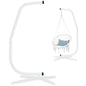Metal Hanging Hammock C-Stand for Chair/ Weather-Resistant Finish, Offset Base - Stand Only - Brown