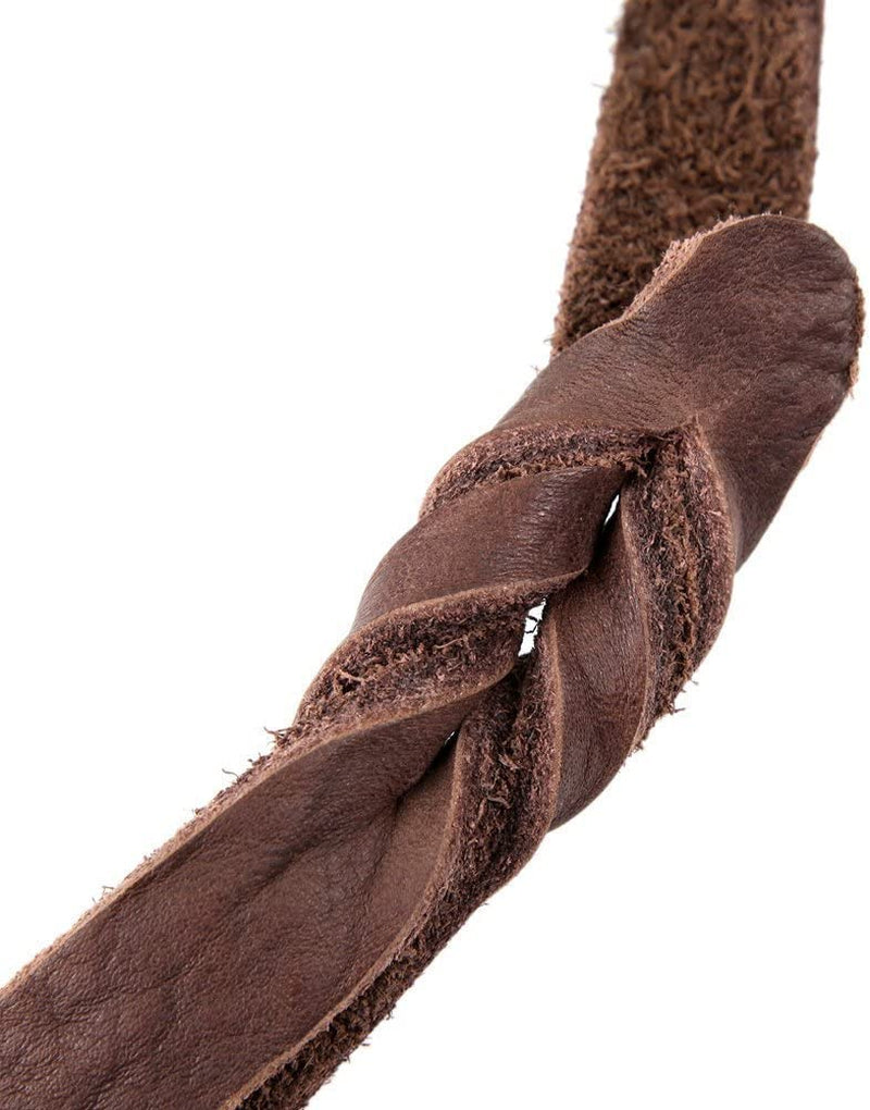 Genuine Leather Braided Brown Dog Leash 4Ft/5Ft/7Ft/8.5Ft Best Lead for Large and Medium Dogs Training Walking Brown/Silver Hook 1/2"*4Ft